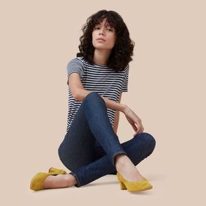 Everlane Day Heel in Citron Suede